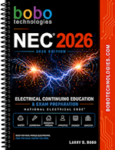 NEC2026 Electrical Continuing Education and Exam Prep Workbook. Bobo Technologies. Bobo Technologies NEC Electrical Training, helping electrical professionals prepare for and pass their state electrical exams for over 30 years.